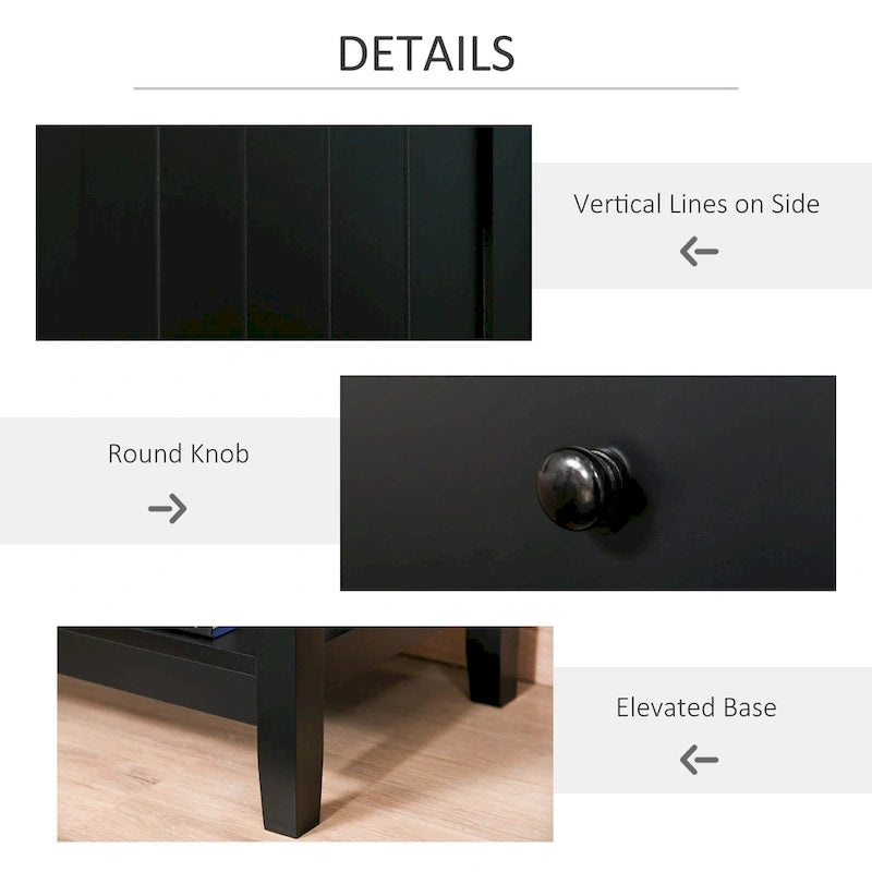 Table de chevet moderne avec tiroir et étagère de rangement – 19,75x13,75x23,5
