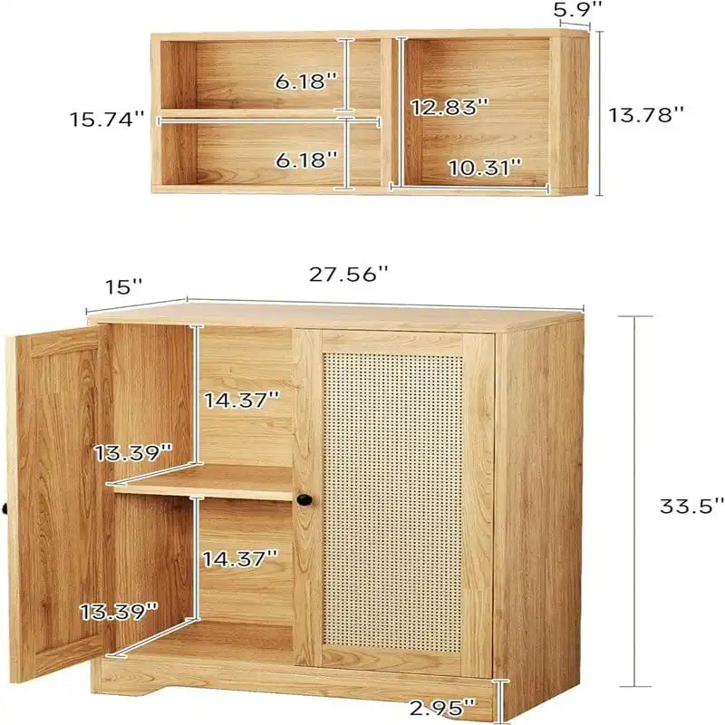 2 Doors Accent Sideboard Cabinet - 15D x 27.56W x 47.24H