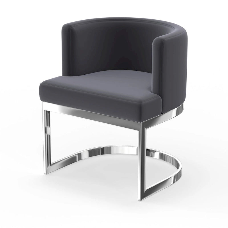 Chaise de salle à manger capitonnée à oreilles avec dossier haut et pieds en bois massif