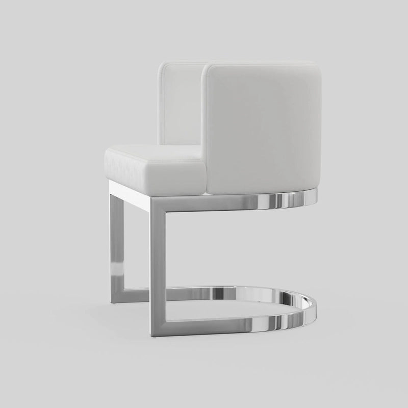 Chaise de salle à manger capitonnée à oreilles avec dossier haut et pieds en bois massif