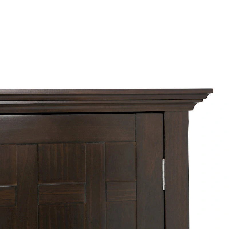 BUFFET-BAHUT TRANSITIONNEL EN BOIS MASSIF DE 54 POUCES AVEC RANGEMENT À VIN - 54 L x 17 P x 36 H
