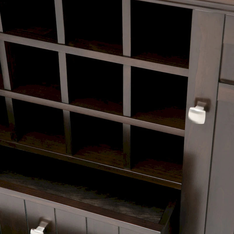 BUFFET-BAHUT TRANSITIONNEL EN BOIS MASSIF DE 54 POUCES AVEC RANGEMENT À VIN - 54 L x 17 P x 36 H