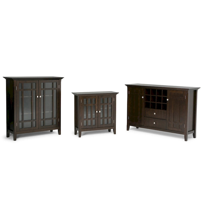BUFFET-BAHUT TRANSITIONNEL EN BOIS MASSIF DE 54 POUCES AVEC RANGEMENT À VIN - 54 L x 17 P x 36 H