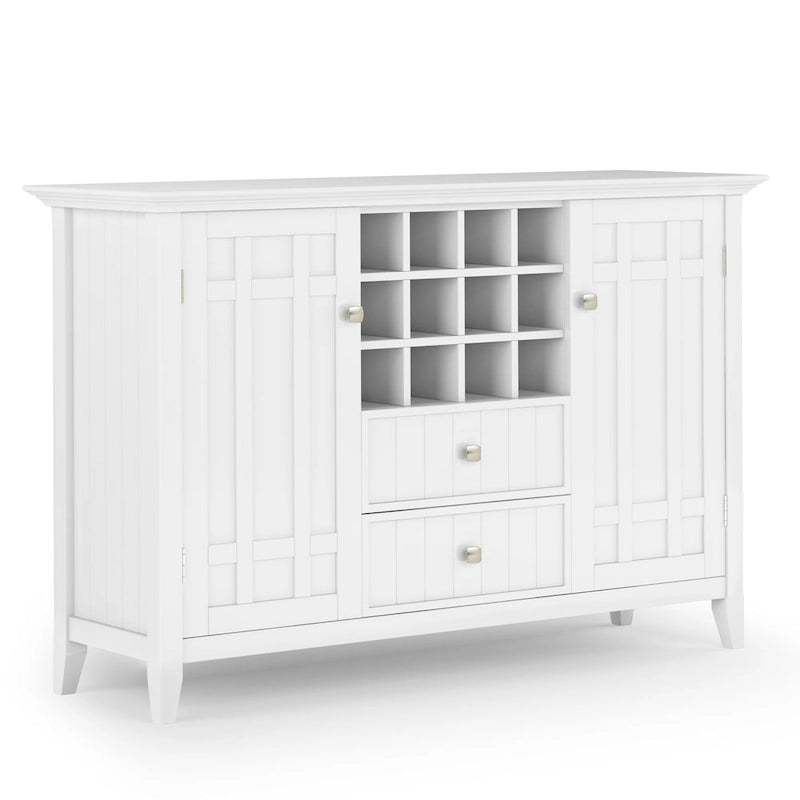 BUFFET-BAHUT TRANSITIONNEL EN BOIS MASSIF DE 54 POUCES AVEC RANGEMENT À VIN - 54 L x 17 P x 36 H