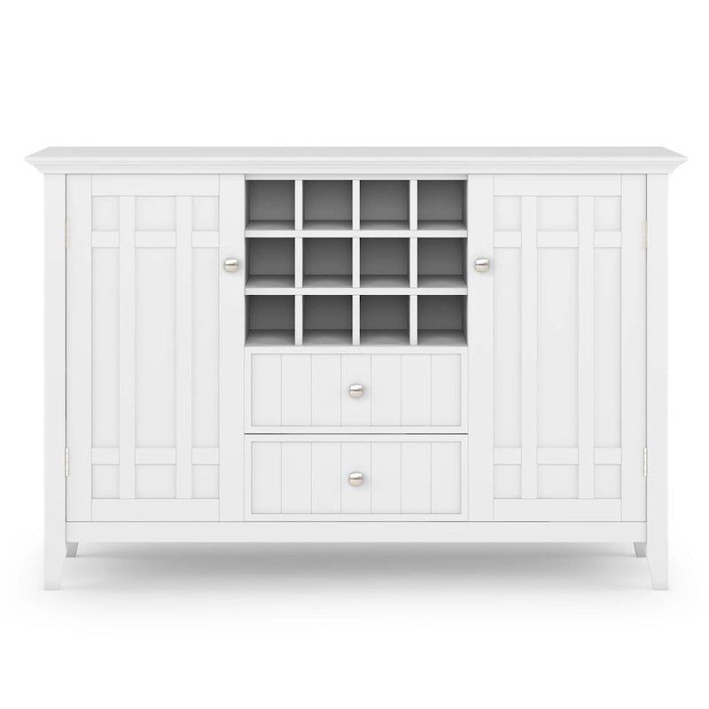 BUFFET-BAHUT TRANSITIONNEL EN BOIS MASSIF DE 54 POUCES AVEC RANGEMENT À VIN - 54 L x 17 P x 36 H