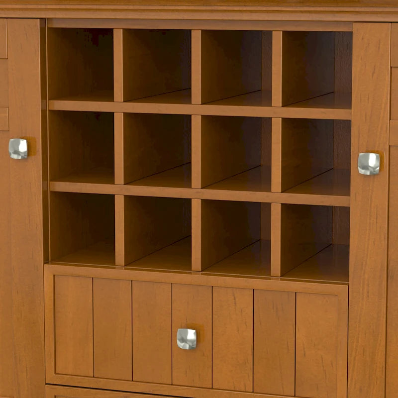 BUFFET-BAHUT TRANSITIONNEL EN BOIS MASSIF DE 54 POUCES AVEC RANGEMENT À VIN - 54 L x 17 P x 36 H