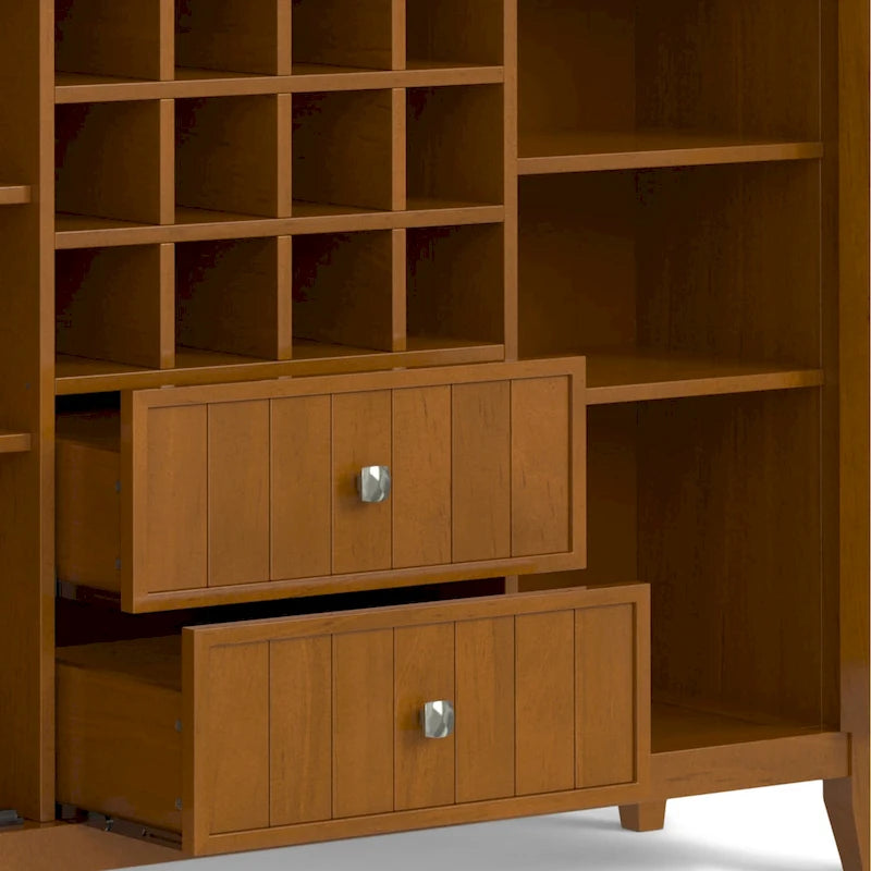 BUFFET-BAHUT TRANSITIONNEL EN BOIS MASSIF DE 54 POUCES AVEC RANGEMENT À VIN - 54 L x 17 P x 36 H
