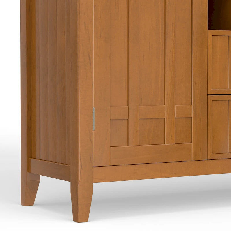 BUFFET-BAHUT TRANSITIONNEL EN BOIS MASSIF DE 54 POUCES AVEC RANGEMENT À VIN - 54 L x 17 P x 36 H