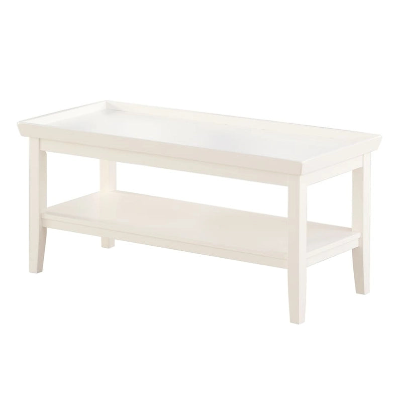 Table basse ronde Ledgewood mi-siècle avec étagère de rangement inférieure pour salon