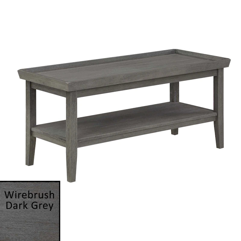 Table basse ronde Ledgewood mi-siècle avec étagère de rangement inférieure pour salon