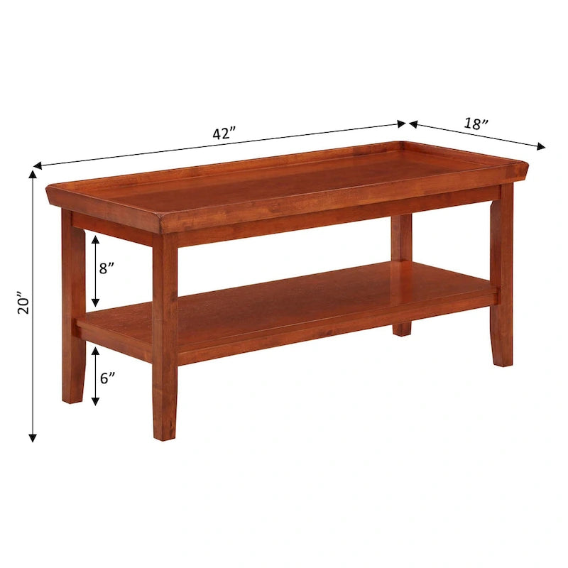 Table basse ronde Ledgewood mi-siècle avec étagère de rangement inférieure pour salon