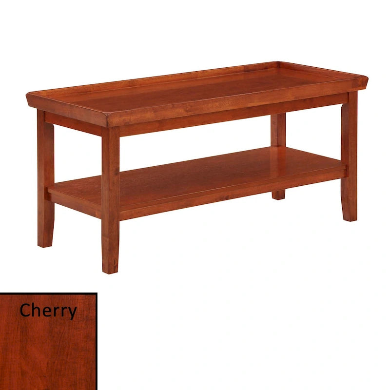 Table basse ronde Ledgewood mi-siècle avec étagère de rangement inférieure pour salon
