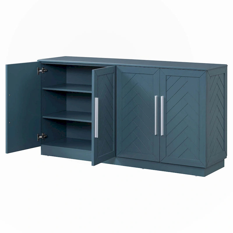 Sideboard with 4 Doors Large Storage Space with Adjustable Shelves