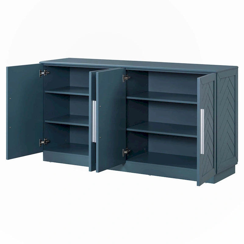 Sideboard with 4 Doors Large Storage Space with Adjustable Shelves
