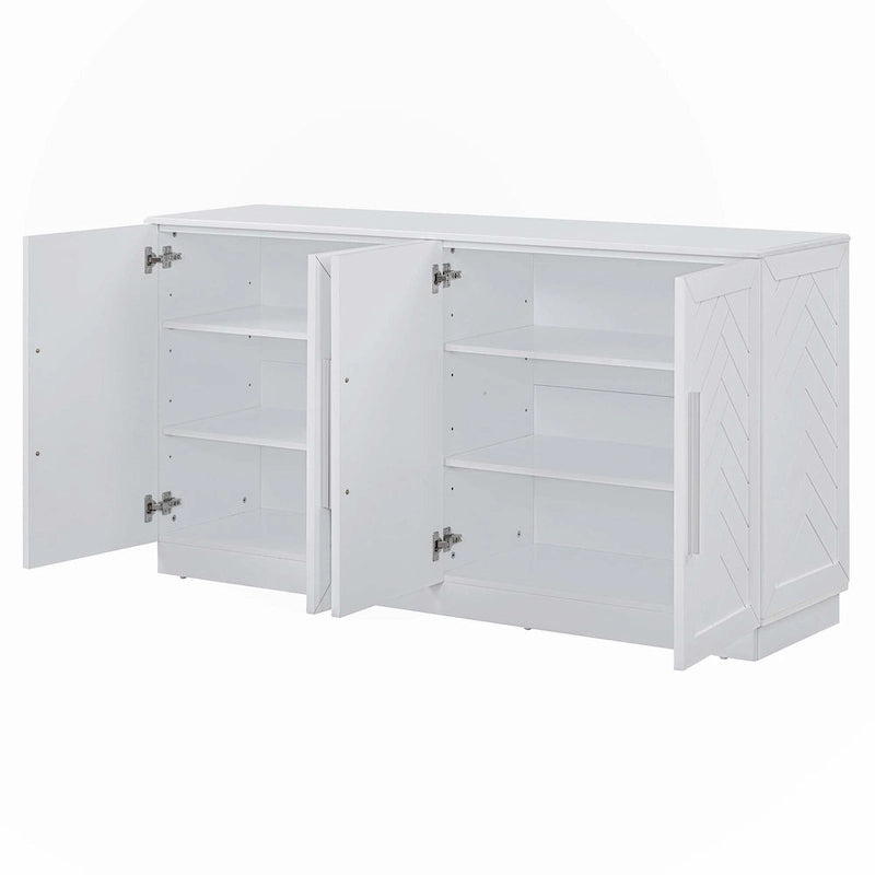 Sideboard with 4 Doors Large Storage Space with Adjustable Shelves