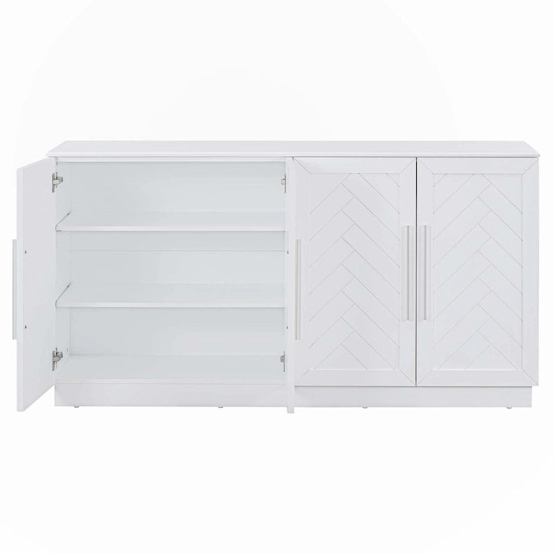 Sideboard with 4 Doors Large Storage Space with Adjustable Shelves