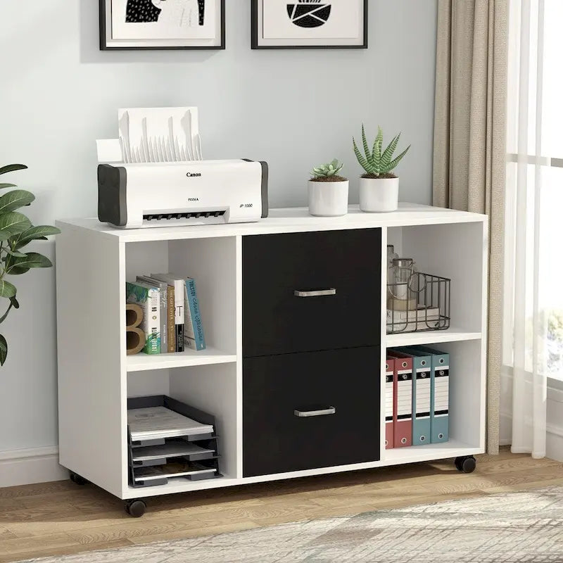 2-Drawer Wood Mobile Lateral File Cabinet