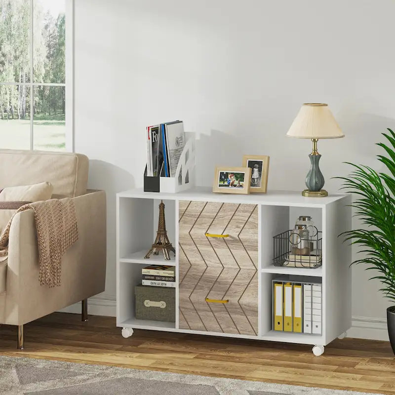 2-Drawer Wood Mobile Lateral File Cabinet