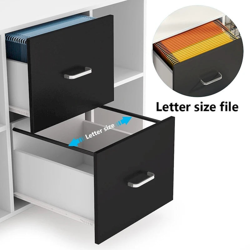 2-Drawer Wood Mobile Lateral File Cabinet