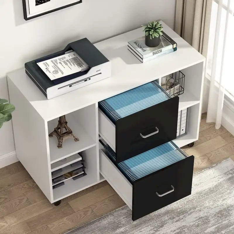 2-Drawer Wood Mobile Lateral File Cabinet