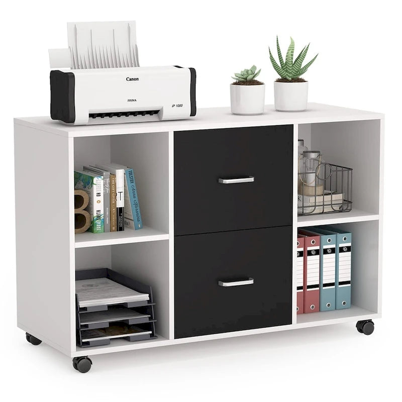 2-Drawer Wood Mobile Lateral File Cabinet