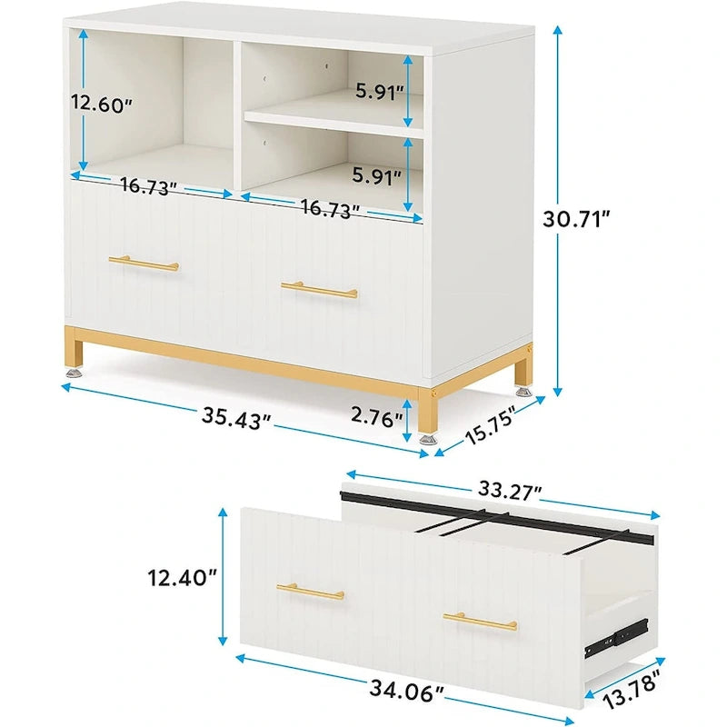 File Cabinet with Drawer, Letter/Letter/A4 Size, Adjustable Rod