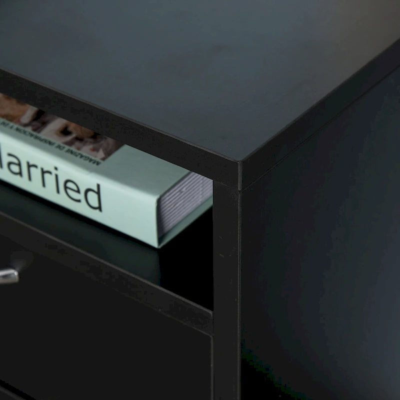 24 Mobile Printer Cart with 2 Drawers, Black - 15.7*13.8*23.6