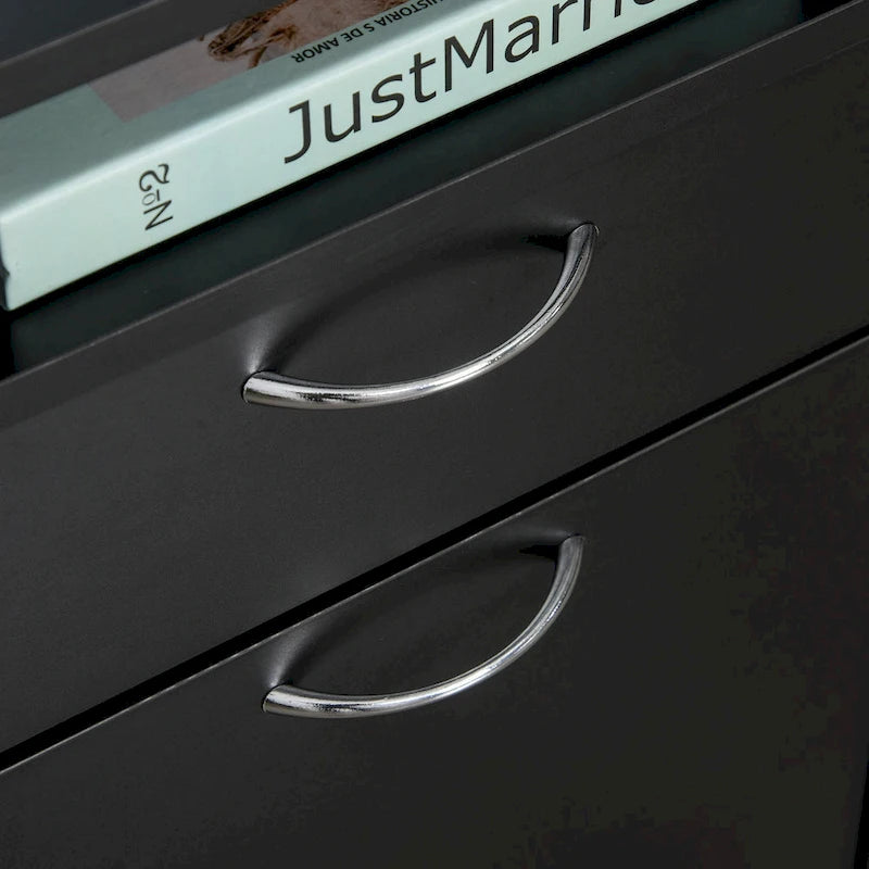 24 Mobile Printer Cart with 2 Drawers, Black - 15.7*13.8*23.6