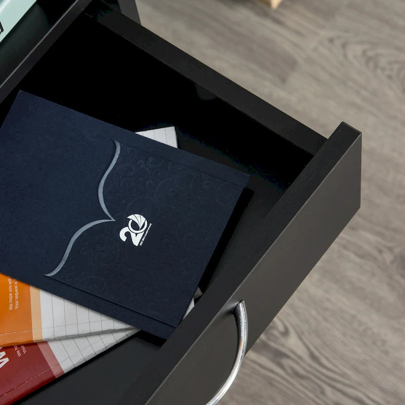 24 Mobile Printer Cart with 2 Drawers, Black - 15.7*13.8*23.6