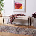 Banc ottoman rembourré X-Bench, 127 cm de large, capitonné, pour chambre et entrée