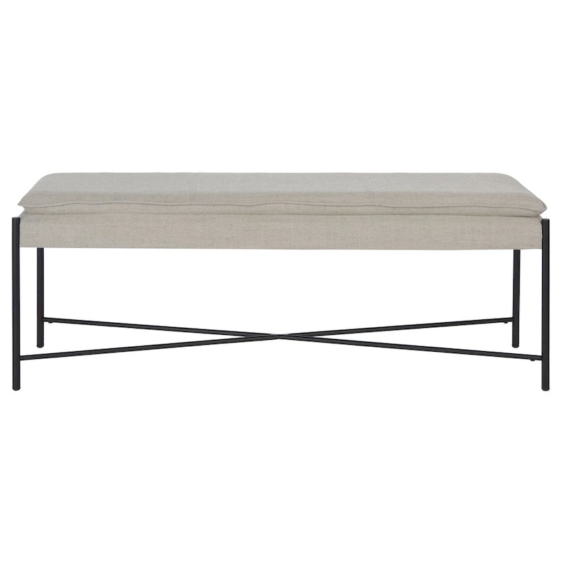 Banc ottoman rembourré X-Bench, 127 cm de large, capitonné, pour chambre et entrée