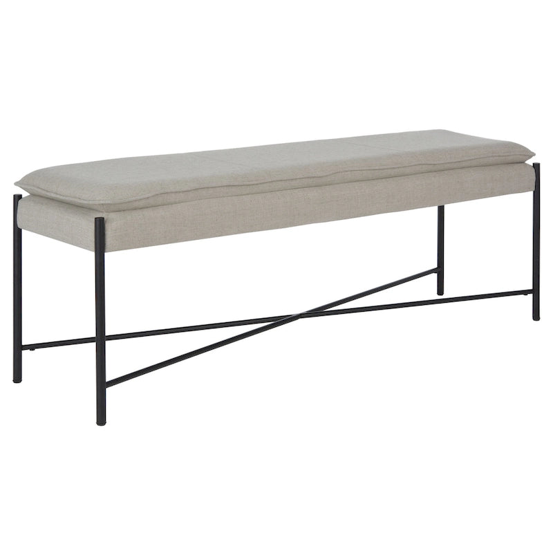 Banc ottoman rembourré X-Bench, 127 cm de large, capitonné, pour chambre et entrée