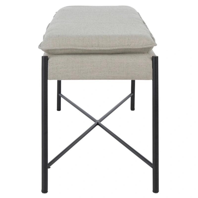 Banc ottoman rembourré X-Bench, 127 cm de large, capitonné, pour chambre et entrée
