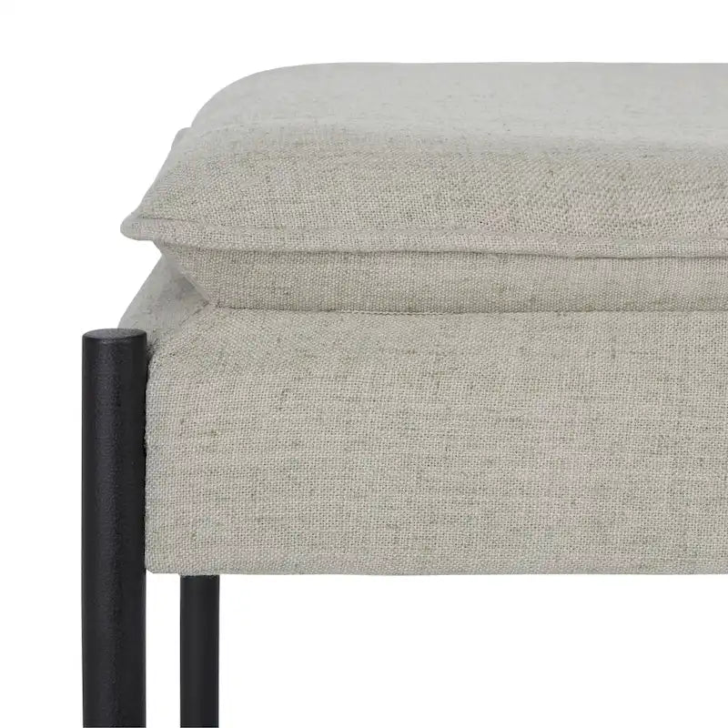 Banc ottoman rembourré X-Bench, 127 cm de large, capitonné, pour chambre et entrée