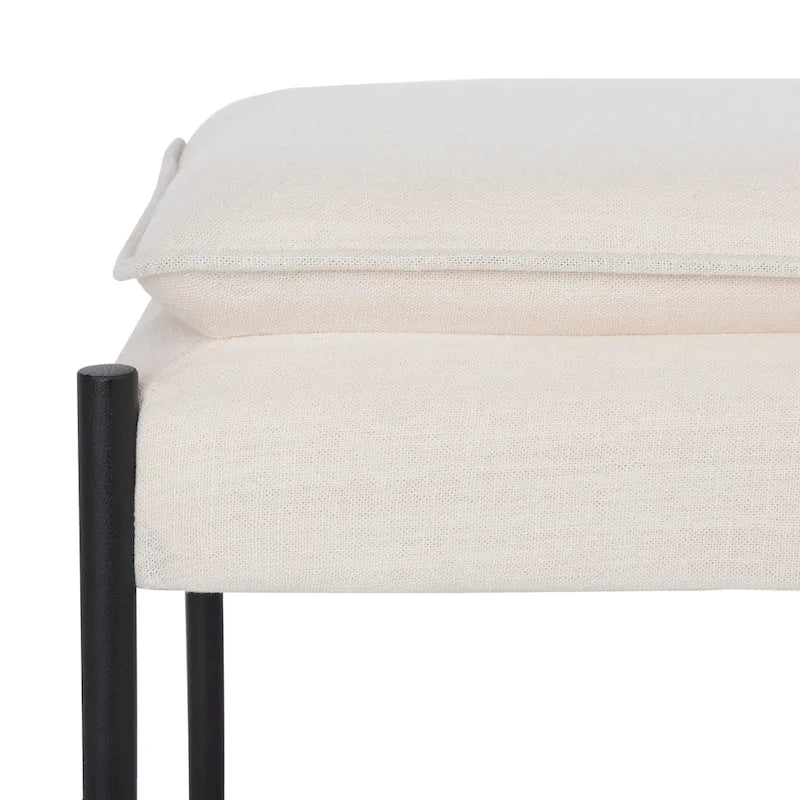Banc ottoman rembourré X-Bench, 127 cm de large, capitonné, pour chambre et entrée