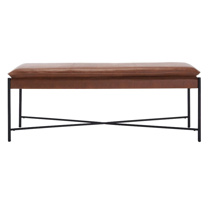Banc ottoman rembourré X-Bench, 127 cm de large, capitonné, pour chambre et entrée