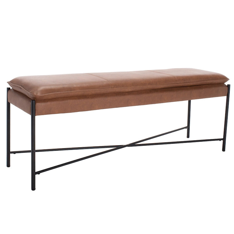 Banc ottoman rembourré X-Bench, 127 cm de large, capitonné, pour chambre et entrée