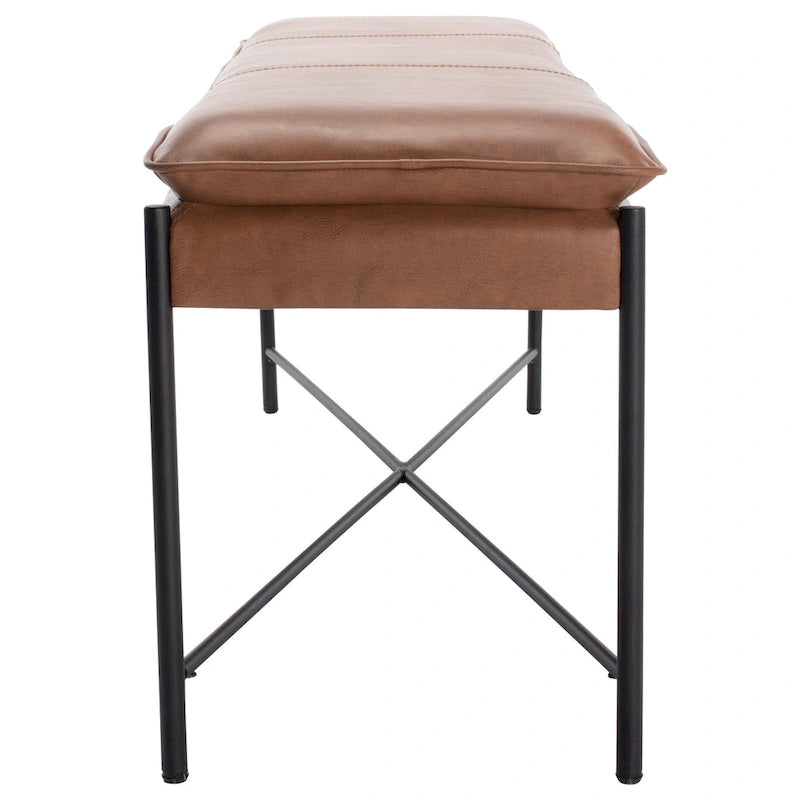 Banc ottoman rembourré X-Bench, 127 cm de large, capitonné, pour chambre et entrée