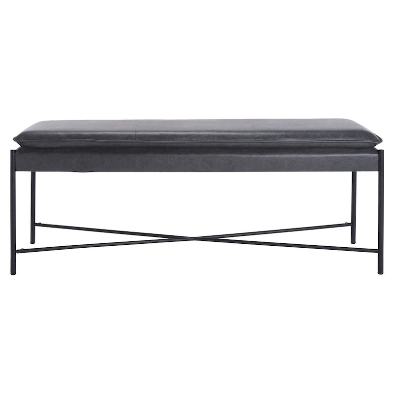 Banc ottoman rembourré X-Bench, 127 cm de large, capitonné, pour chambre et entrée