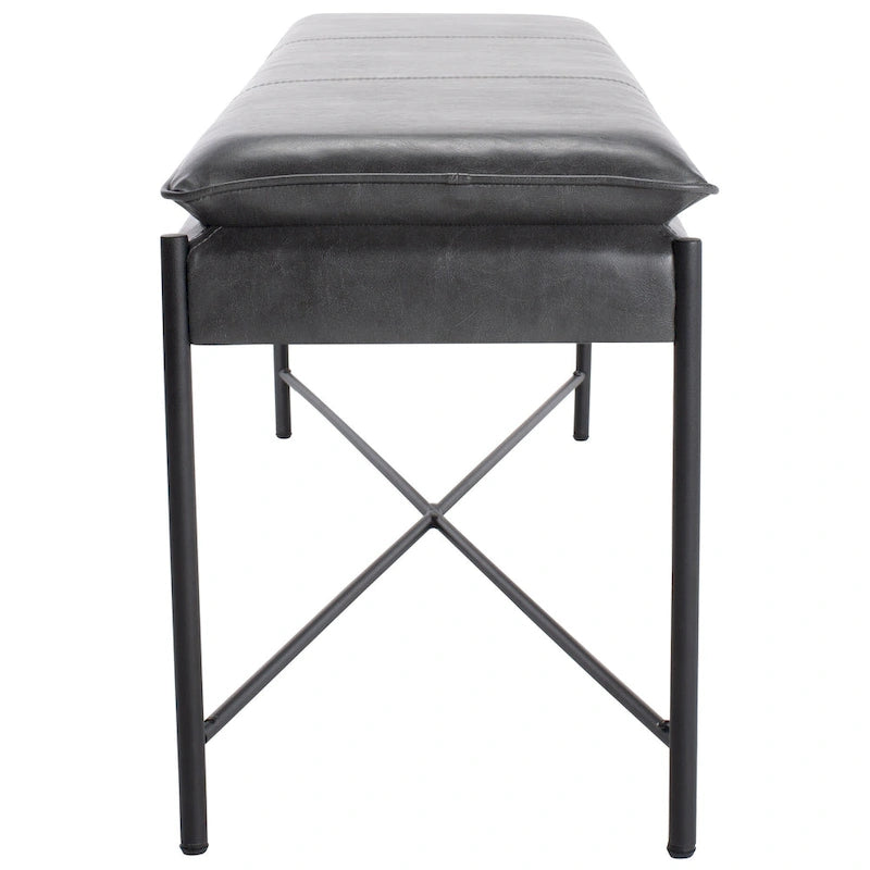 Banc ottoman rembourré X-Bench, 127 cm de large, capitonné, pour chambre et entrée