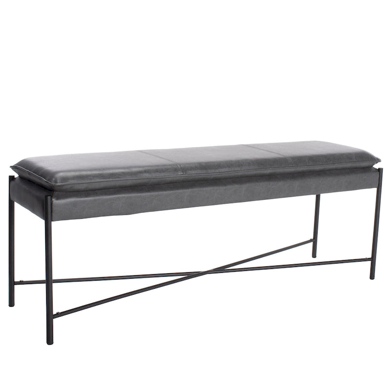 Banc ottoman rembourré X-Bench, 127 cm de large, capitonné, pour chambre et entrée