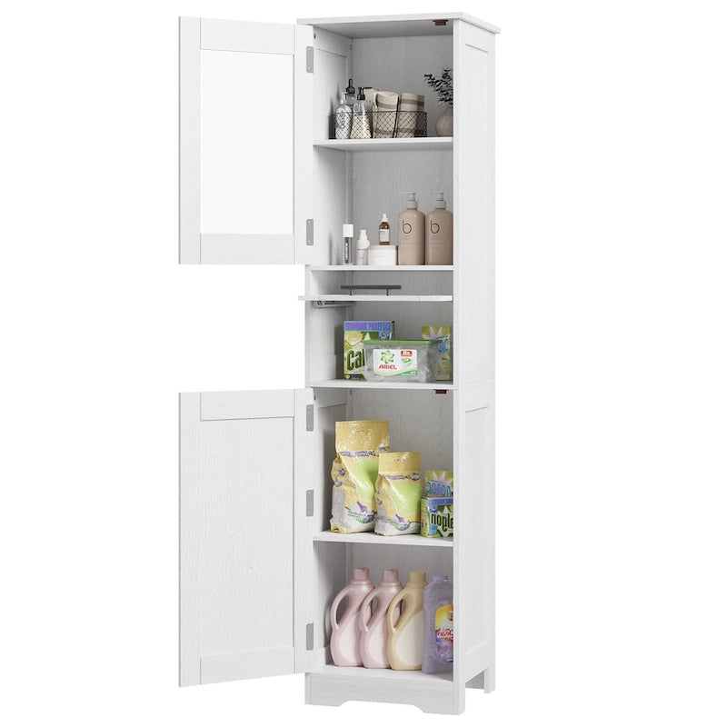 Tall Bathroom Cabinet, Narrow Storage Cabinet with Doors and Adjustable Shelf