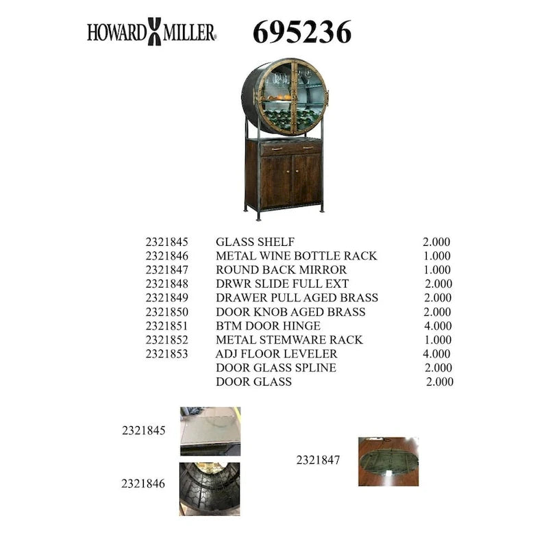 Brown Wood and Grey Metal Wine and Bar Cabinet