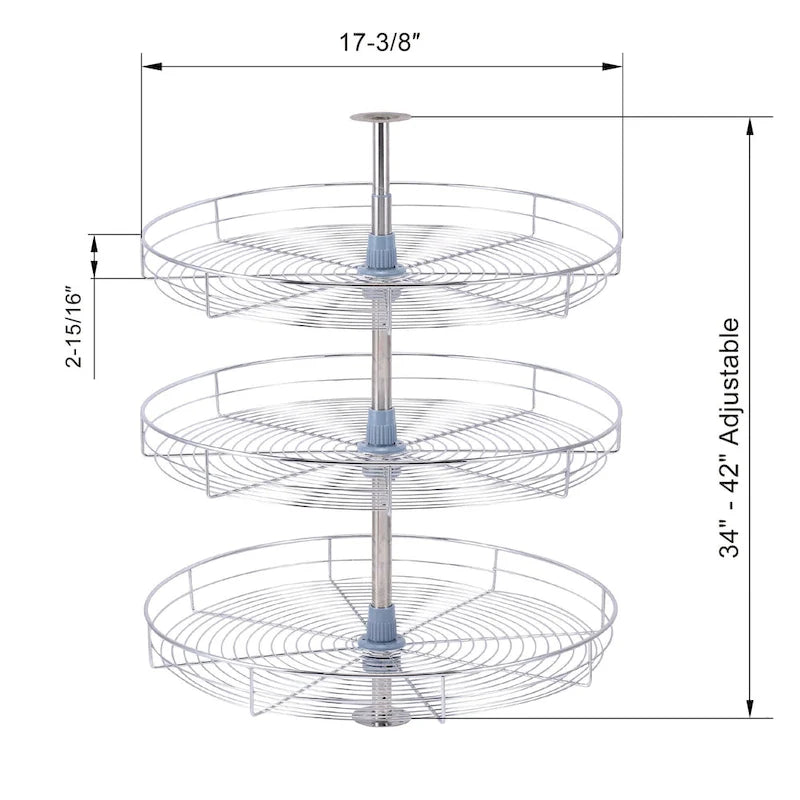 Lazy Susan 18 Diameter - 360 Degree Triple Rack Stainless Steel