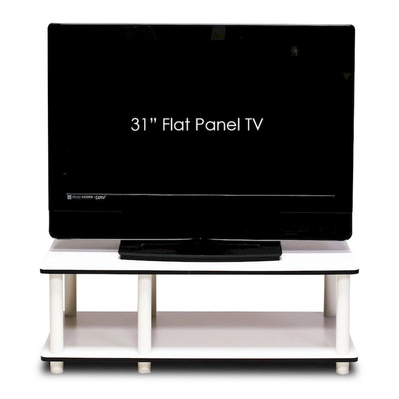 Meuble TV Mid-Century à 3 Niveaux de Rangement, sans Outils, pour TV jusqu'à 32 Pouces