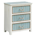 Shore Blue & White Distressed 3-drawer Fir Wood Accent Chest - 23.5x13x28