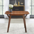 Table à manger ronde de style Mid-Century avec pieds en bois d'hévéa massif