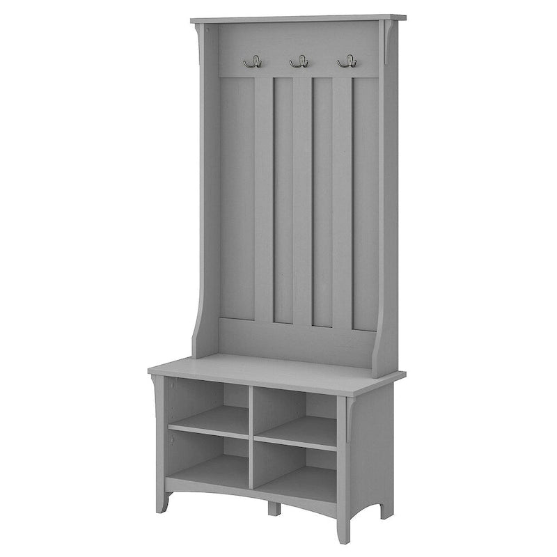Hall Tree with Storage Bench in Cape Cod Gray - 31.73L x 15.75W x 68.12H