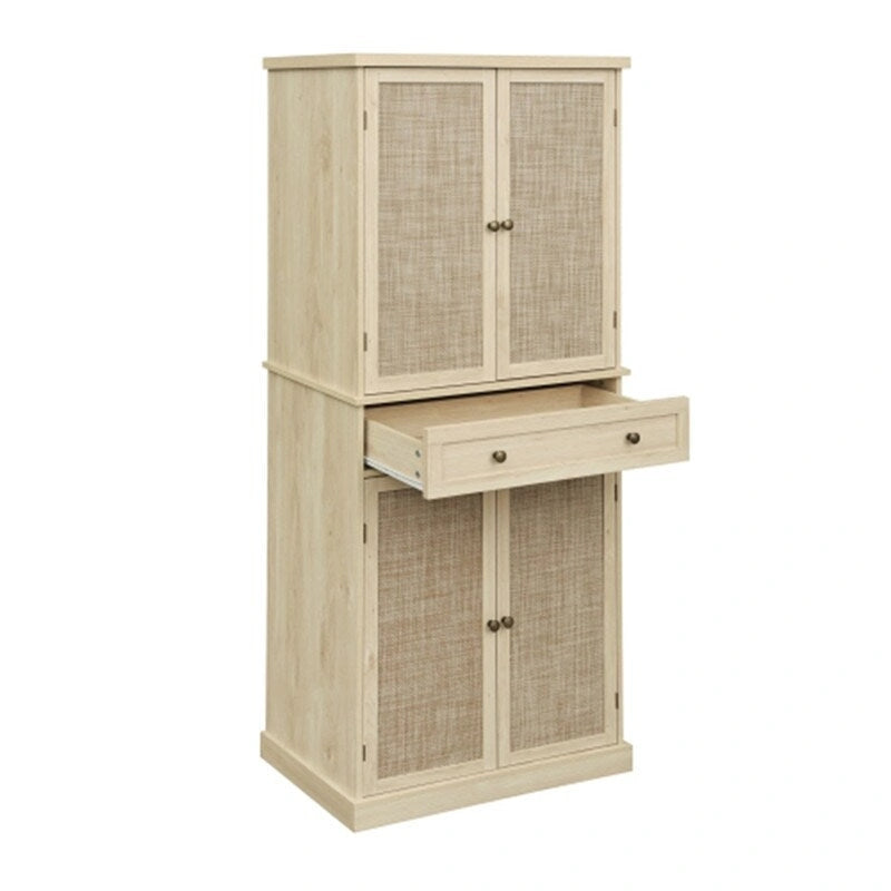 4 Door Cabinet with 1 Drawer, with 4 Adjustable Inner Shelves, Storage Cabinet