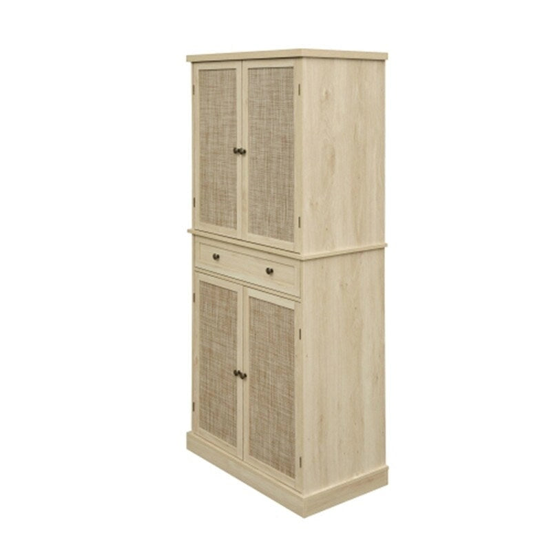 4 Door Cabinet with 1 Drawer, with 4 Adjustable Inner Shelves, Storage Cabinet